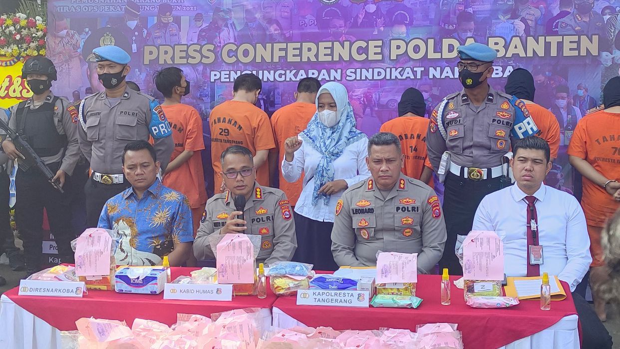 Satresnarkoba Polresta Tangerang Tangkap 7 Tersangka Sindikat Pengedar Narkoba Jaringan Internasional