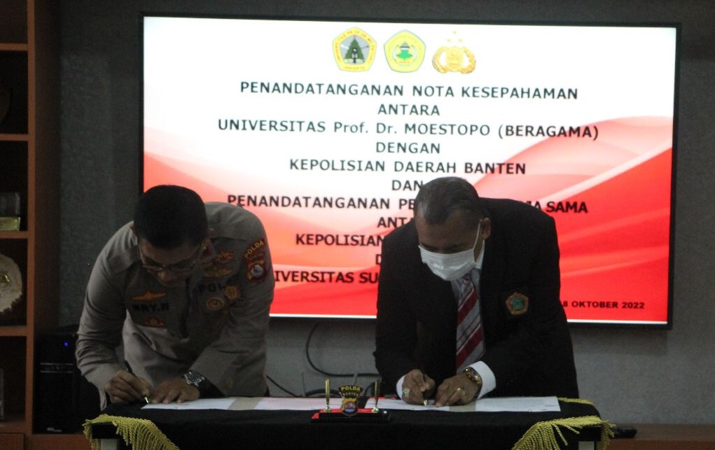 Polda Banten Gelar Penandatanganan Nota Kesepahaman dengan 2 Universitas
